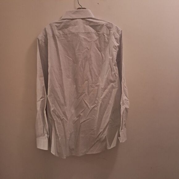 Michael Kors Shirt Men's Large 16 White Printed Slim Fit Office Career - Picture 7 of 10